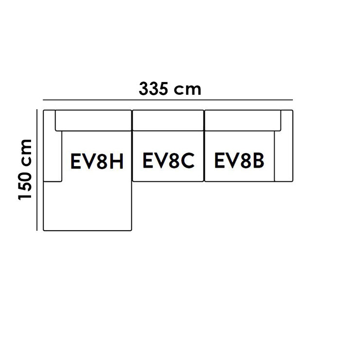 &Tradition Canapé Develius 4 places - Configuration E - Hot Madison 094 - &Tradition