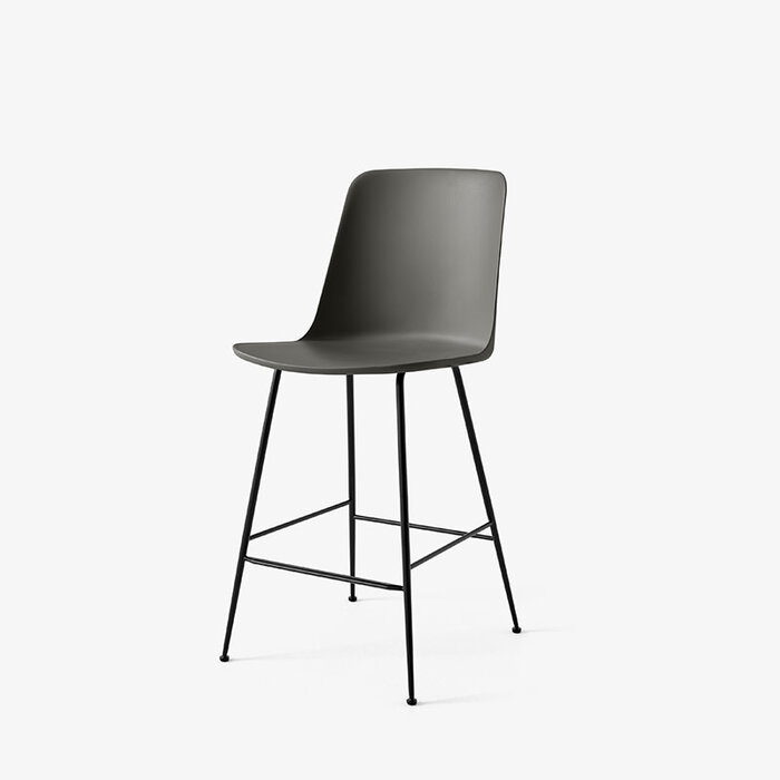 &Tradition Rely HW91 Tabouret de bar H65 à haut dossier - Base tube bronze - &Tradition
