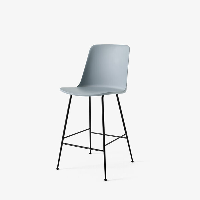 &Tradition Rely HW91 Tabouret de bar H65 à haut dossier - Base tube bronze - &Tradition