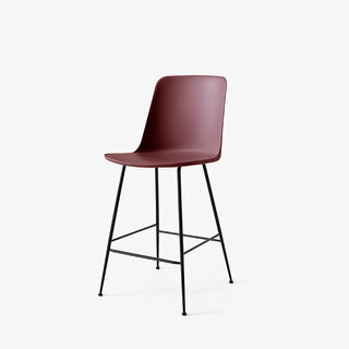 &Tradition Rely HW91 Tabouret de bar H65 à haut dossier - Base tube bronze