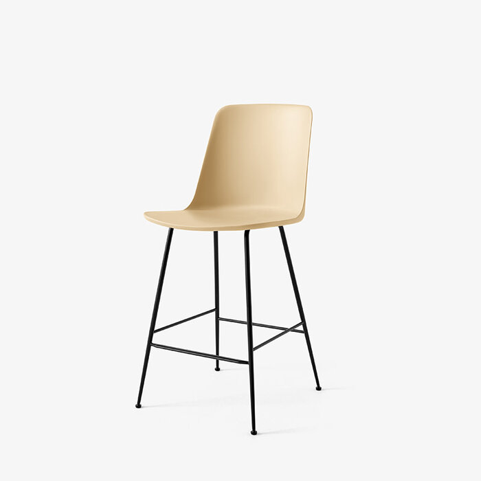 &Tradition Rely HW91 Tabouret de bar H65 à haut dossier - Base tube bronze - &Tradition
