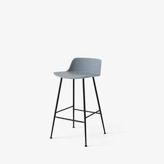 &Tradition Rely HW81 Tabouret de bar H65 à dossier bas - Base tube bronze