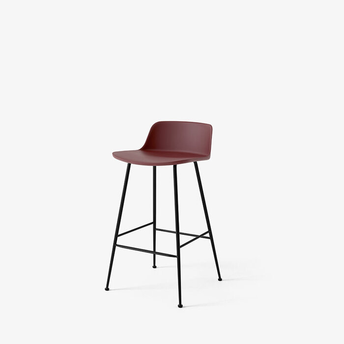 &Tradition Rely HW81 Tabouret de bar H65 à dossier bas - Base tube bronze - &Tradition