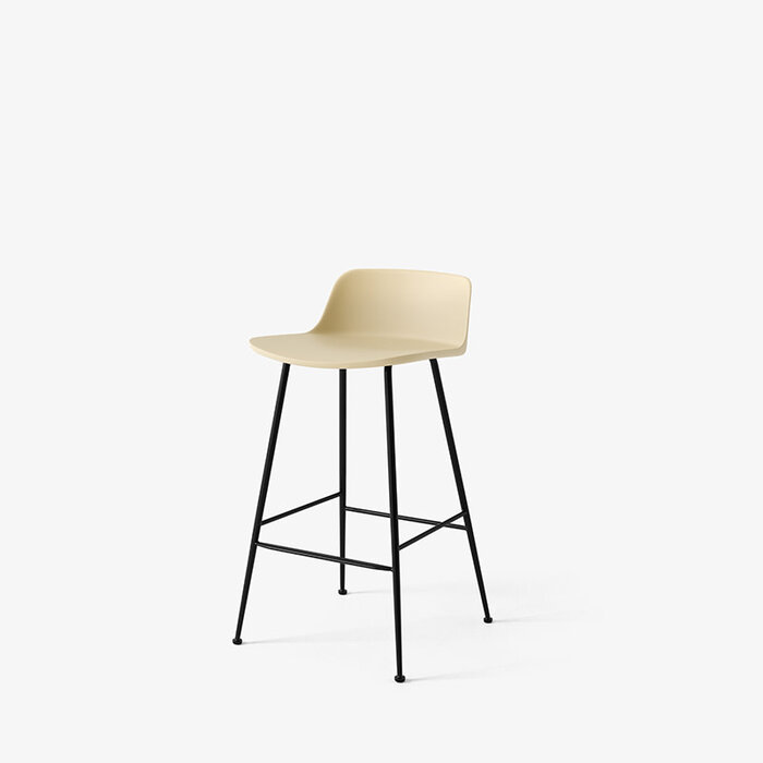 &Tradition Rely HW81 Tabouret de bar H65 à dossier bas - Base tube bronze - &Tradition