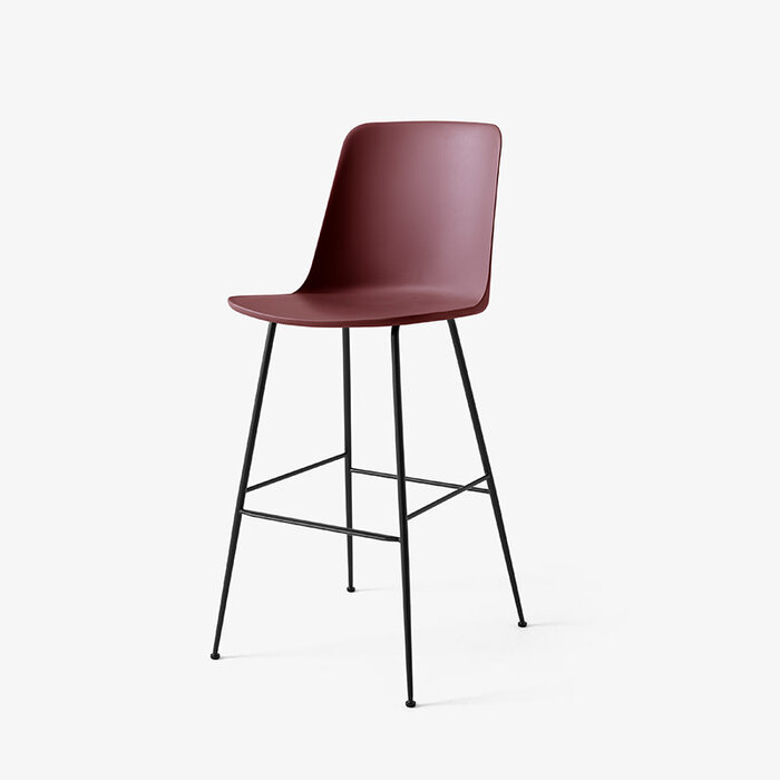 &Tradition Rely HW96 Tabouret de bar H75 dossier haut - Base tube noir - &Tradition