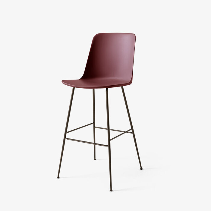 &Tradition Rely HW96 Tabouret de bar H75 dossier haut - Base tube bronze - &Tradition