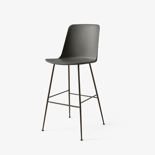 &Tradition Rely HW96 Tabouret de bar H75 dossier haut - Base tube bronze