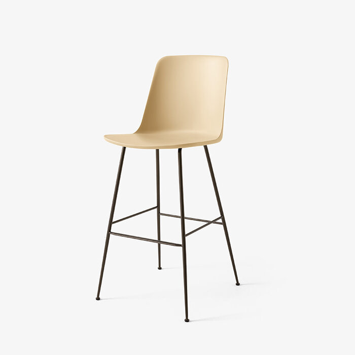 &Tradition Rely HW96 Tabouret de bar H75 dossier haut - Base tube bronze - &Tradition
