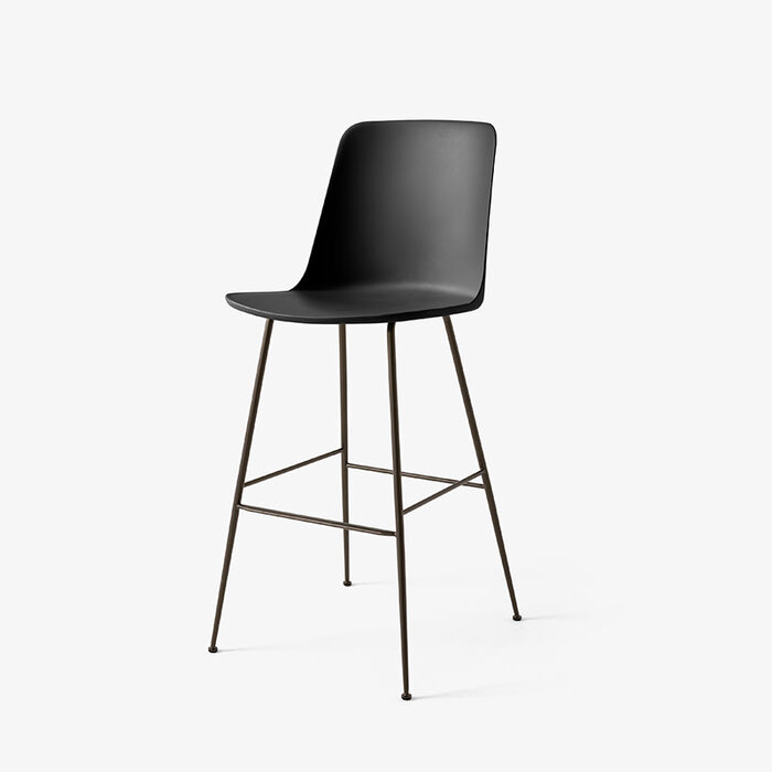 &Tradition Rely HW96 Tabouret de bar H75 dossier haut - Base tube bronze - &Tradition