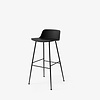 &Tradition Rely HW86 Tabouret de bar H75 dossier bas - Base tube noir