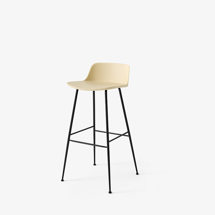 &Tradition Rely HW86 Tabouret de bar H75 dossier bas - Base tube bronze - &Tradition