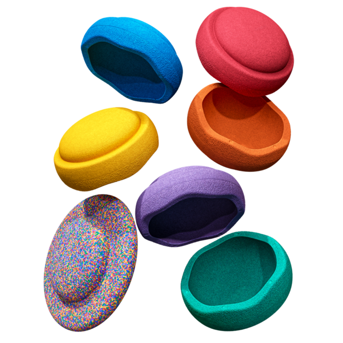 Stapelstein Rainbow set + Balance board confetti - Stapelstein