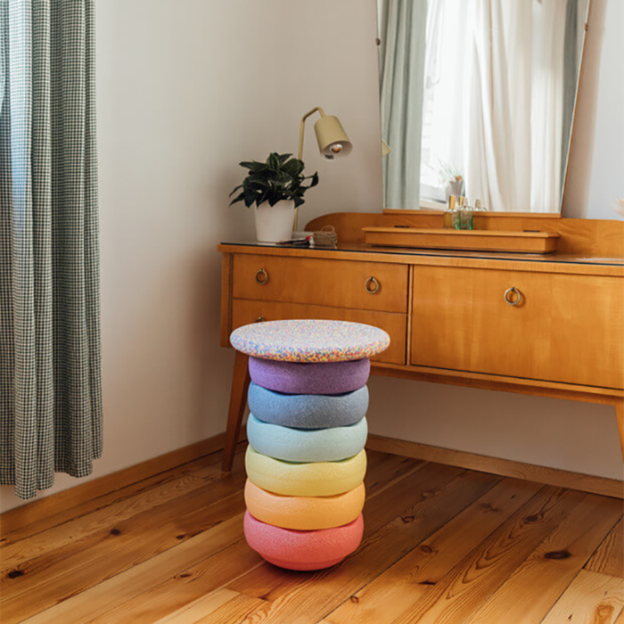 Stapelstein Rainbow set + Balance board confetti - Stapelstein