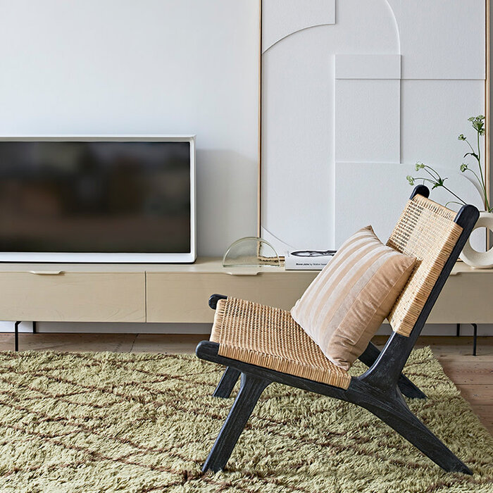 HKliving Kussen velvet gestreept (45x45 cm)
