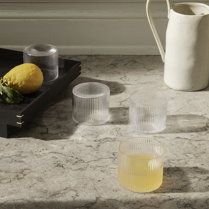Fermliving Ripple Low Glazen (Set van 4) - Fermliving