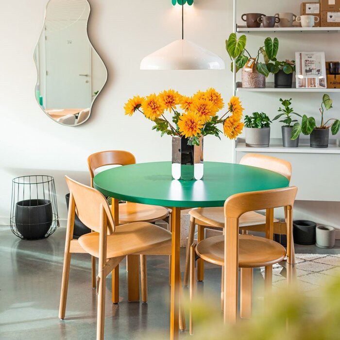 HAY Two-colour table - green mint tabletop - ivory frame - Muller Van Severen