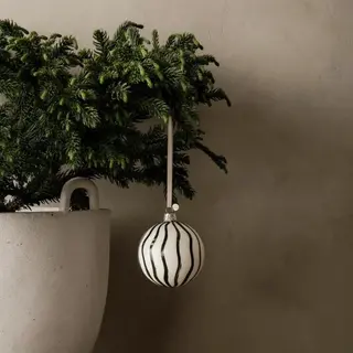 Fermliving Lignes de boules de Noël - Rouge/Marron - Par pièce