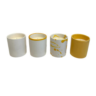 Val Pottery Giftset Kaarsen (set van 4) - Geel