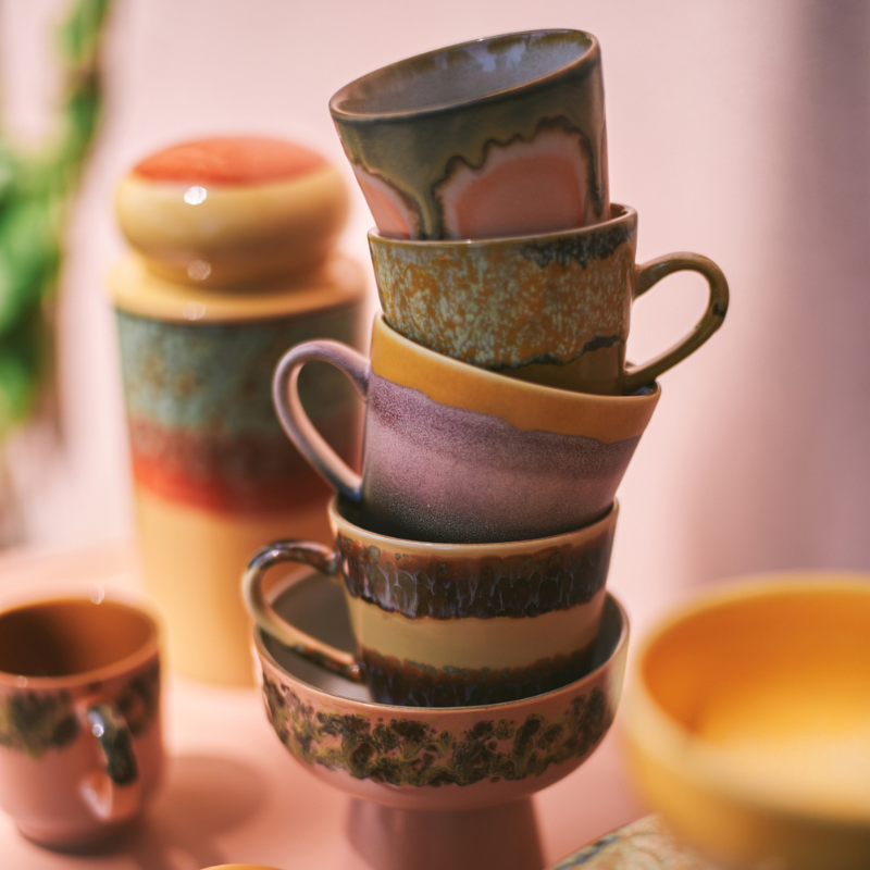 Lot De 4 Tasses à Cappuccino 220ml Porcelaine - Élégantes Modernes Fabriquées à La Main Lave-vaisselle