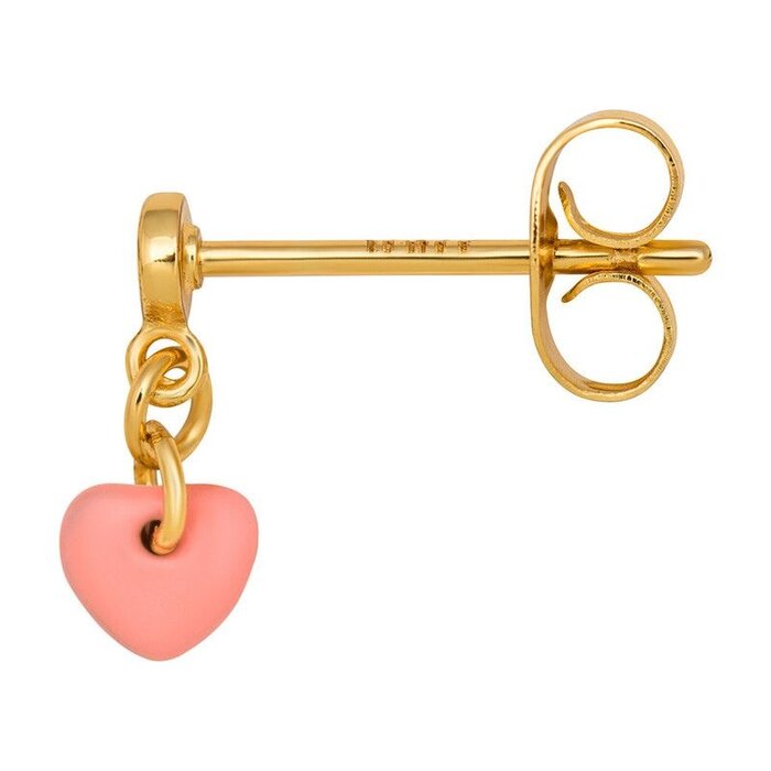 LULU Copenhagen Boucle d'oreille Topping Short Love U (1 pièce) - Burnt Coral - LULU Copenhagen