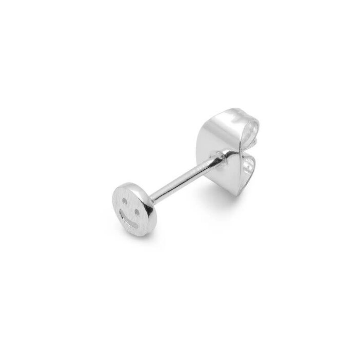 LULU Copenhagen Oorring Smiley (1 stuk) - Zilver - LULU Copenhagen
