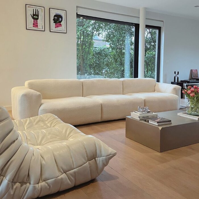 HAY Mags Soft sofa Low armrest - 3 seater - Flamiber cream - HAY