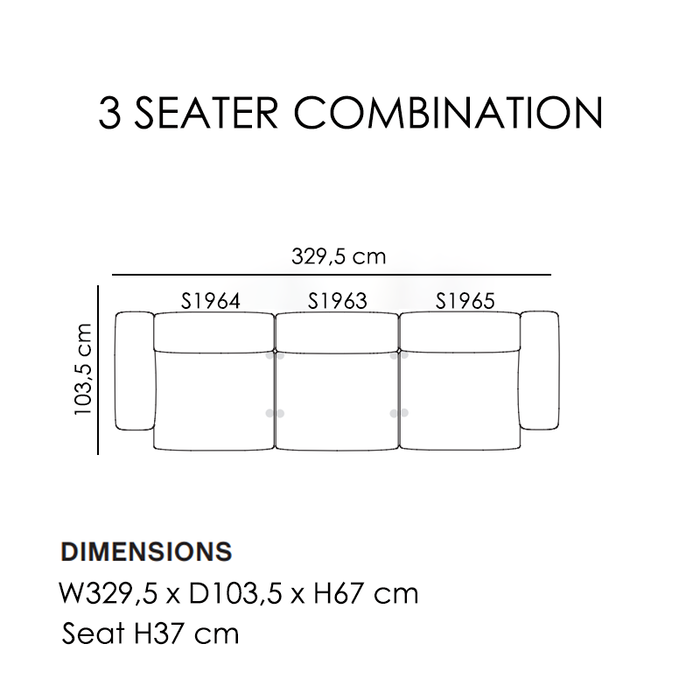 HAY Mags Soft sofa Low armrest - 3 seater - Metaphor 034 - HAY