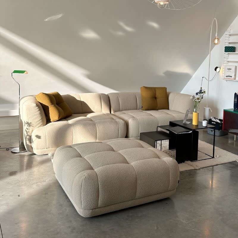 HAY Quilton sofa - Combination 1 + Ottoman - Flamiber Sand - HAY