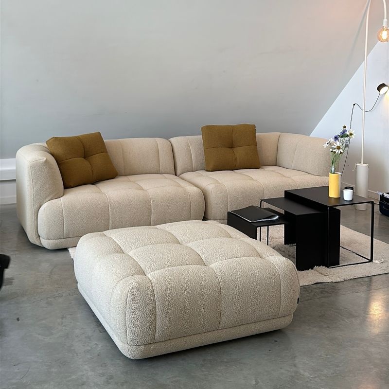 HAY Quilton sofa - Combination 1 + Ottoman - Flamiber Sand - HAY