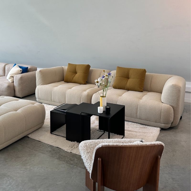 HAY Quilton sofa - Combination 1 + Ottoman - Flamiber Sand - HAY