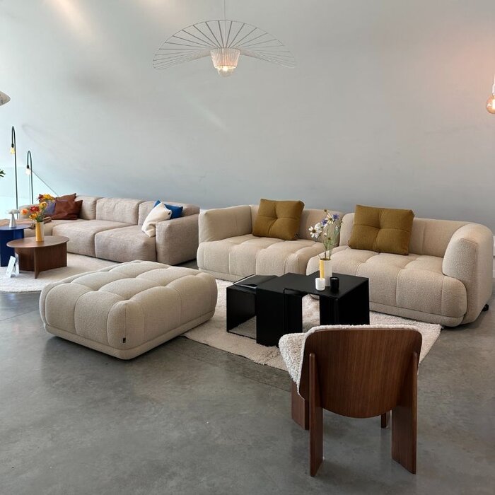 HAY Quilton sofa - Combination 1 + Ottoman - Flamiber Sand - HAY