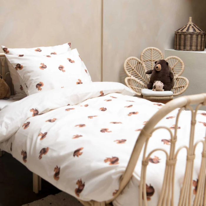 SNURK beddengoed Squirrels Beige dekbedovertrek 1p - SNURK