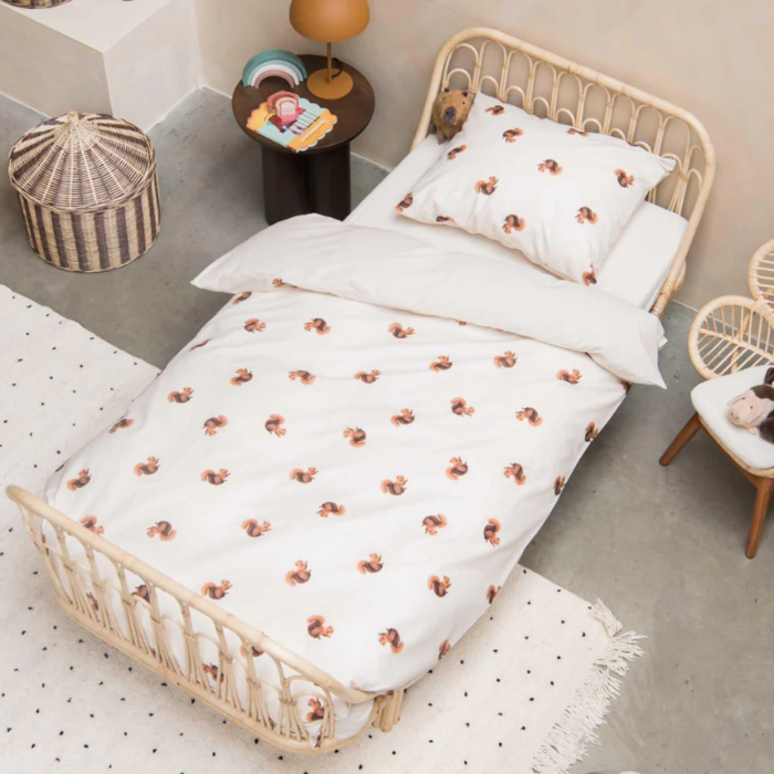 SNURK beddengoed Squirrels Beige dekbedovertrek 1p - SNURK