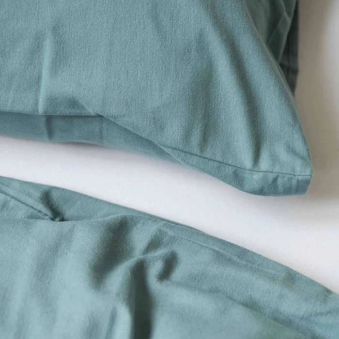 SNURK beddengoed FLANEL Housse de couette bleu minéral 2p - SNURK