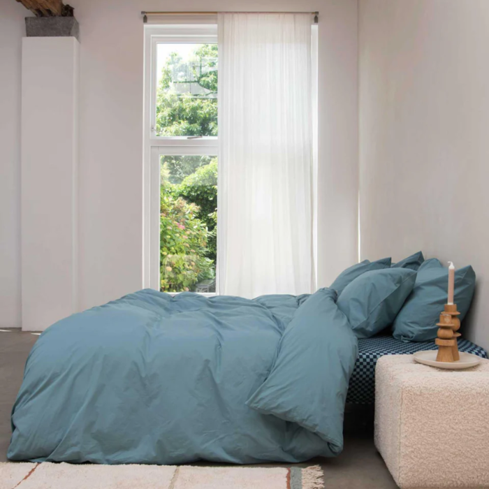 SNURK beddengoed FLANEL Housse de couette bleu minéral 2p - SNURK