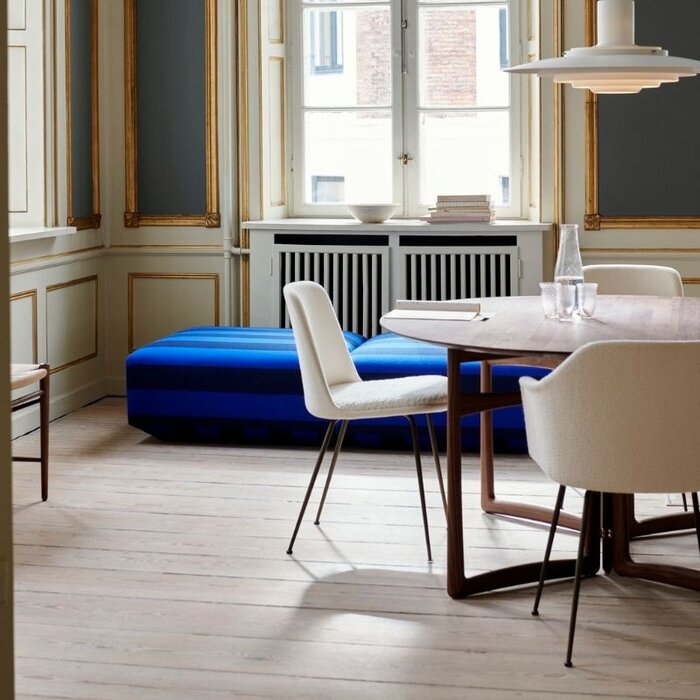 &Tradition Chaise Rely HW35 avec accoudoirs (showroom) - Piètement Chrome - Cifrado 0221 - &Tradition