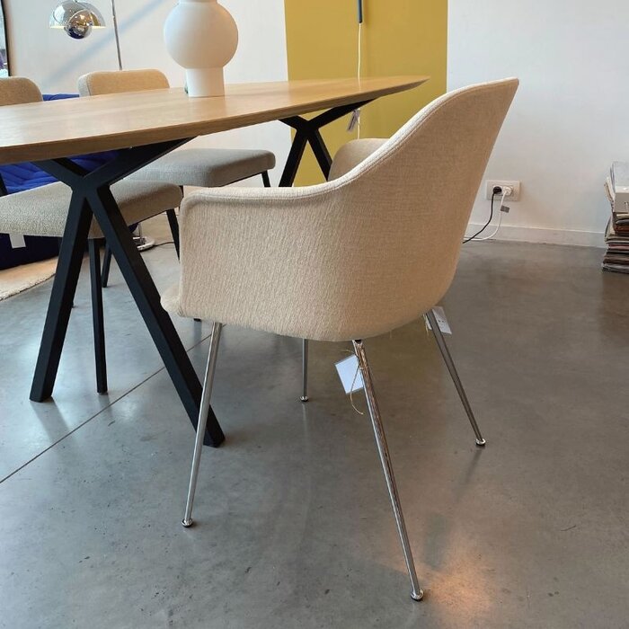 &Tradition Chaise Rely HW35 avec accoudoirs (showroom) - Piètement Chrome - Cifrado 0221 - &Tradition