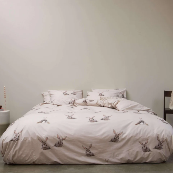 SNURK beddengoed FLANEL Housse de couette lapin beige 1p/2p - SNURK