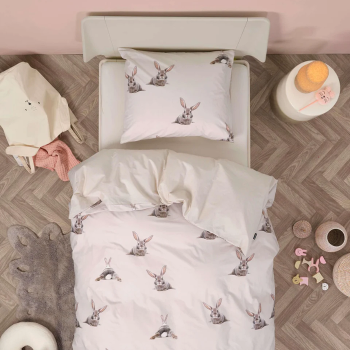 SNURK beddengoed FLANEL Housse de couette lapin beige 1p/2p - SNURK