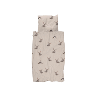 SNURK beddengoed FLANEL Bunny Beige dekbedovertrek 1p/2p