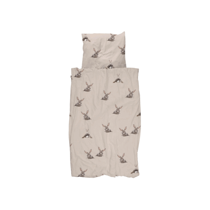 SNURK beddengoed FLANEL Housse de couette lapin beige 1p/2p - SNURK