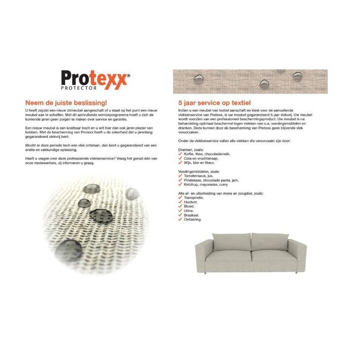 Protexx Protexx Textiel - Corner sofa 5/7 zits - 5 jaar service