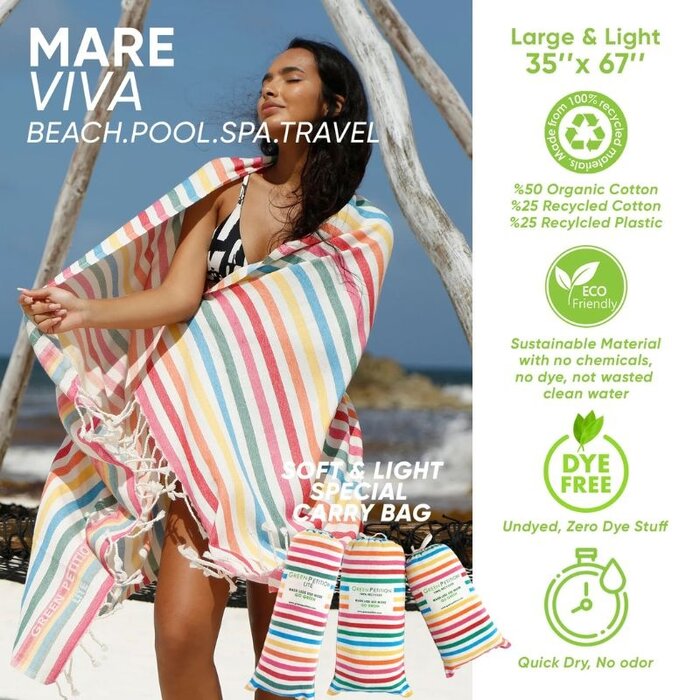 Green Petition Drap de plage Mare Ochre 90 x 170 cm - Green Petition