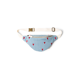 Studio Noos Kids Fanny Pack - Denim rode hartjes