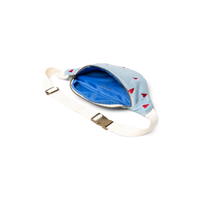 Studio Noos Sac banane pour enfant - Denim cœurs rouges - Studio Noos