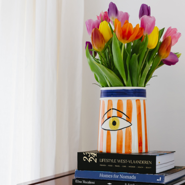 Val Pottery Rafraîchisseur à vin - Rayures orangées - Val Pottery