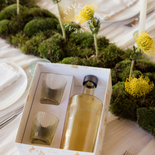Paveau Giftset Ribbed Paveau  (1 Fles + 2 Glazen)