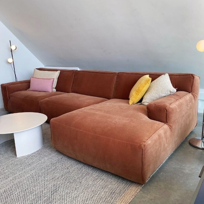 Fest Amsterdam Clay sofa  - Royal Magnolia - 1-zits met arm + 1-zits + longchair small