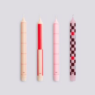 HAY Bougies avec motif (ensemble de 4)