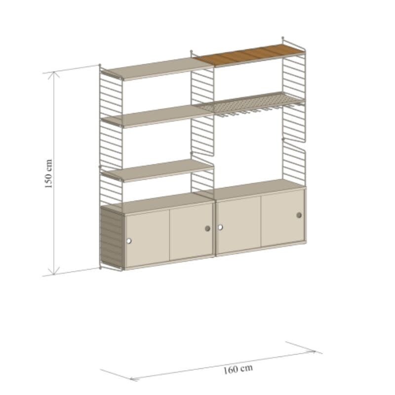 String Wandconfiguratie 76 - woonkamer- Livinglodges - String